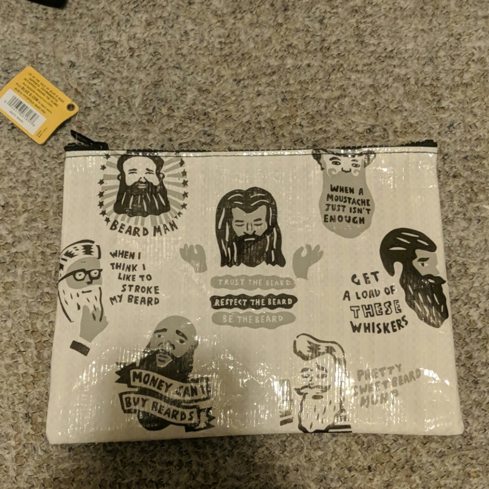 Blue Q zipper pouch beard